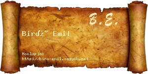 Biró Emil névjegykártya
