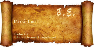 Biró Emil névjegykártya